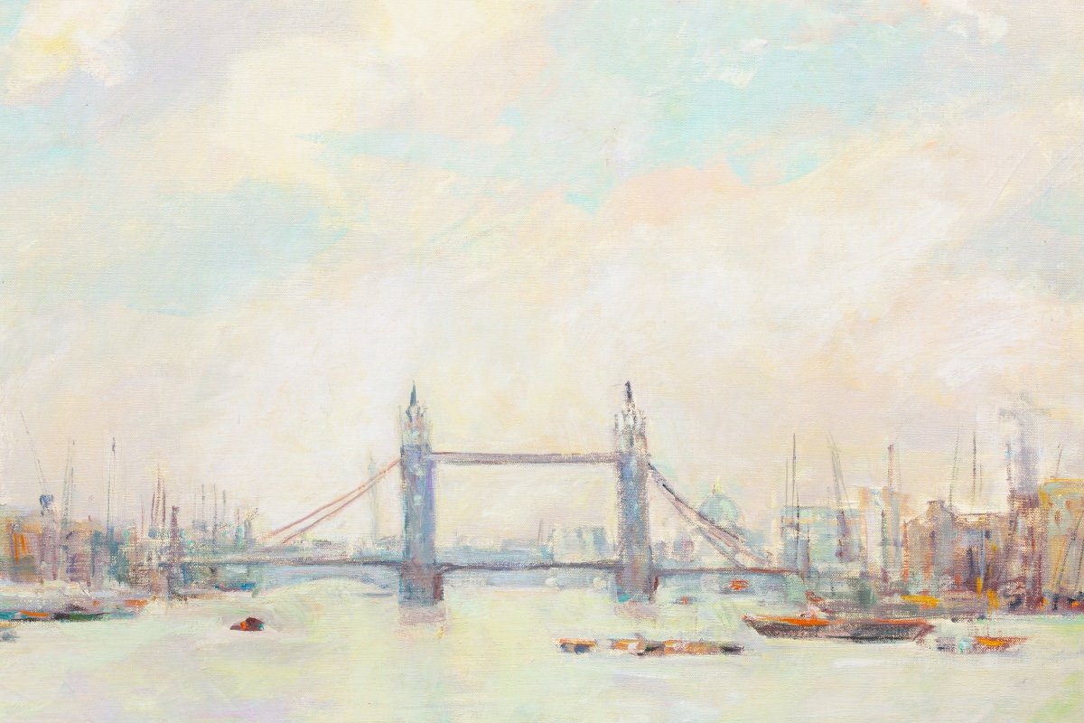 Charles Hug (1899 – 1979) -  La Tamise Et Le Tower Bridge, Londres-photo-3