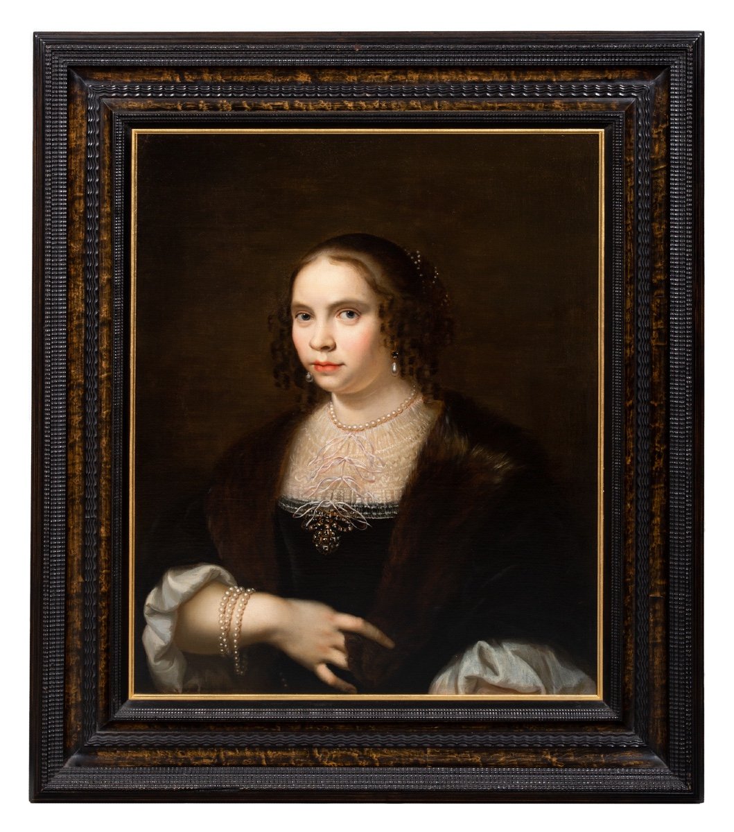  Cornelis Janssens Van Ceulen ( Londres 1593 – 1661 Utrecht ) - Portrait d'Une Dame, Vers 1650