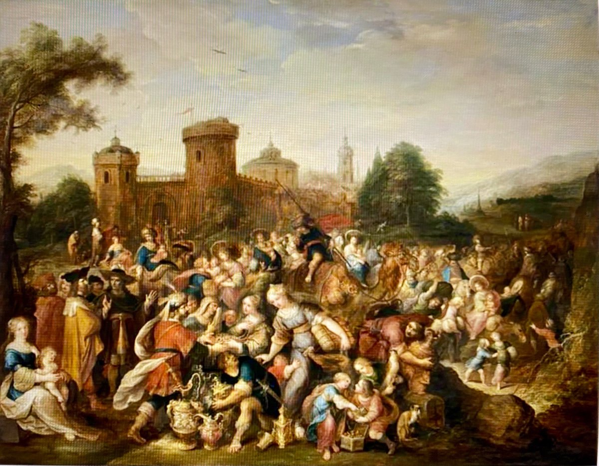 Frans Francken Le Jeune (1581 - Anvers - 1642) -  Le Départ Des Israélites d' Égypte – l'Exode-photo-3