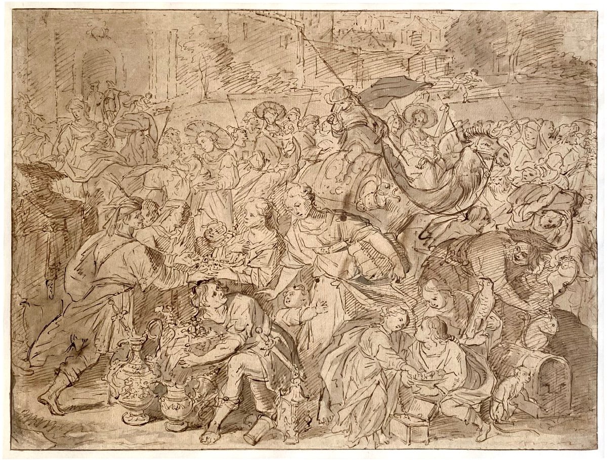 Frans Francken Le Jeune (1581 - Anvers - 1642) -  Le Départ Des Israélites d' Égypte – l'Exode