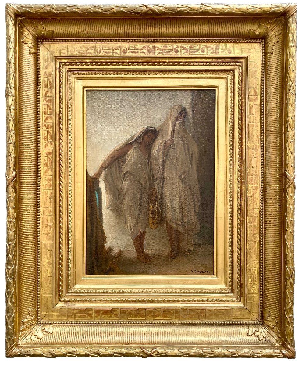 Jean François Portaels (1818 - 1895) - ' Oriental Girls - Beggars In Tangier, Morocco'