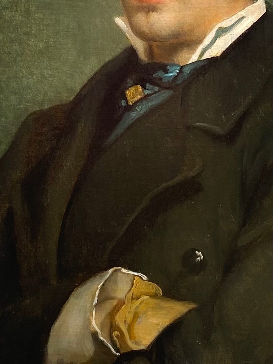  Jean François Portaels (1818 – 1895) - Portrait Of A Man In A Black Coat-photo-3