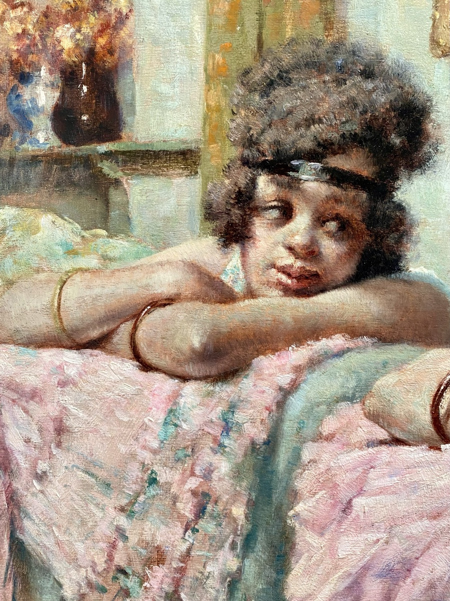 Victor Abeloos (1881 – Brussels – 1965) - ' Girl At The Mirror '-photo-3