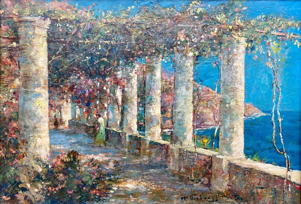 Terrace View Dei Cappuccini, Convento Di Amalfi, Verbrugghe Charles, Bruges 1877 – 1974 Paris-photo-2