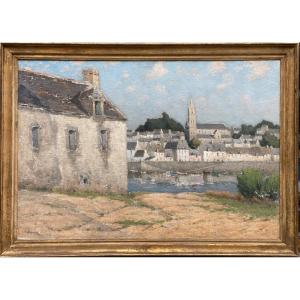 Chauvelon Gabriel, Nantes 1875 - ? Peintre Français , Village Riverain - Port De Tréboul