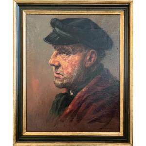 Jos Van Belleghem (Beernem 1894 – 1970 Veurne), Peintre Belge - Un Portrait De Pêcheur