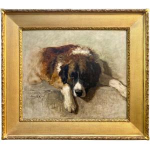 Henriëtte Ronner - Knip (1821 – 1909) - ' Portrait d'Un Chien De Montagne Bernois', Datée 1894