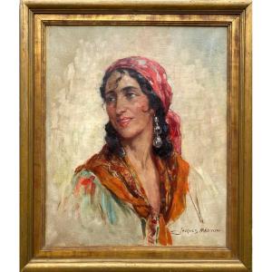Jacques Madyol, Bruxelles 1871 - 1950, Une Dame Gitane, Huile sur toile