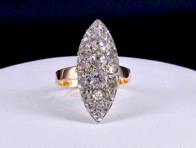 Marquise Diamond Ring Late 19th Century-photo-4