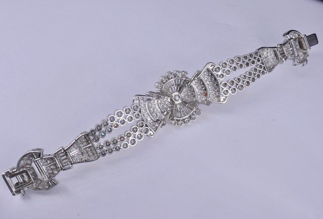 Platinum And Diamonds Art Deco Bracelet-photo-4