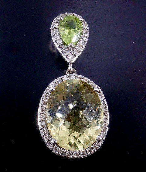 Hélène Duffau Citrine Peridot Diamonds Pendant