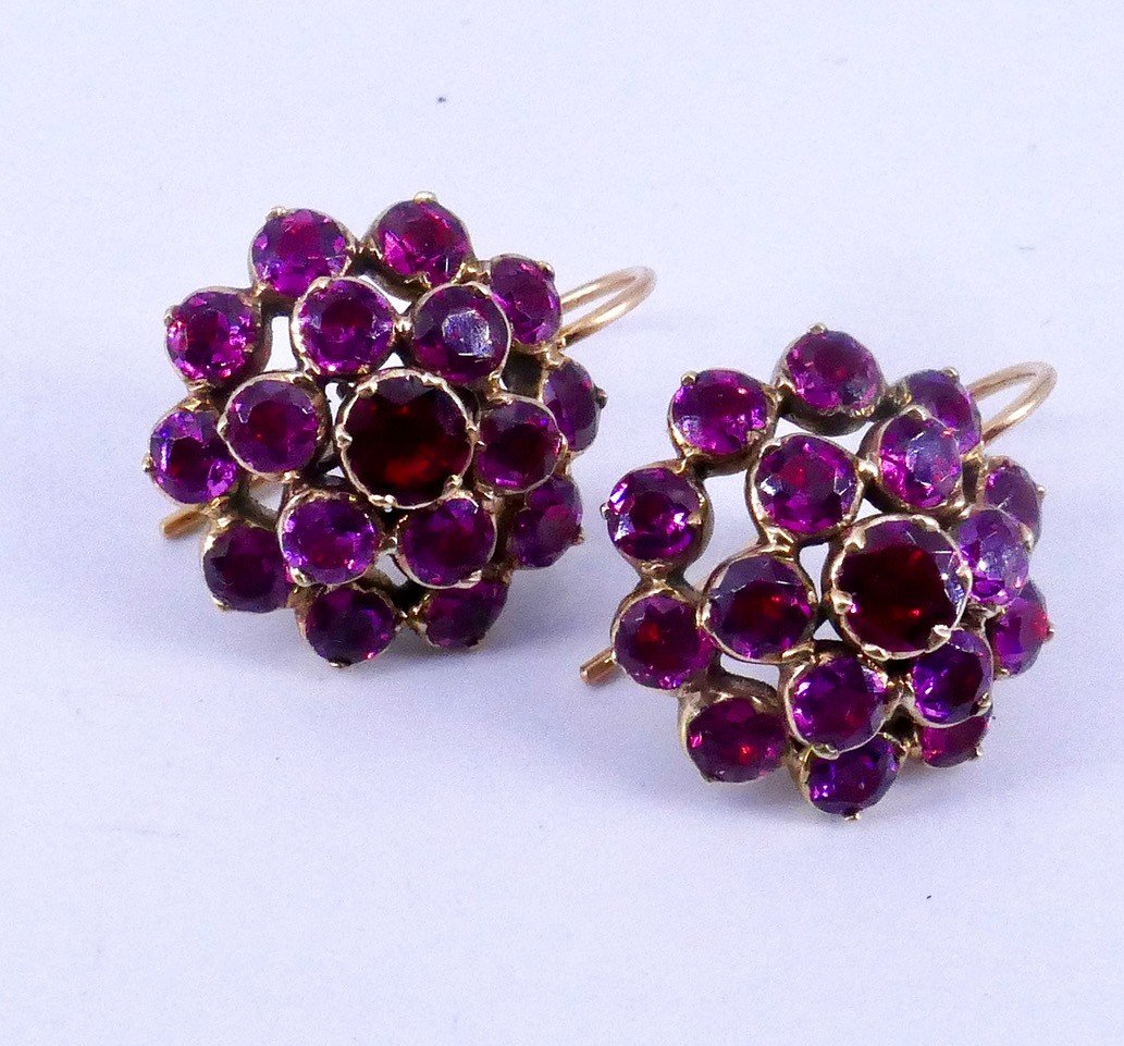 Garnet Flower Earrings From Perpignan XIX-photo-2