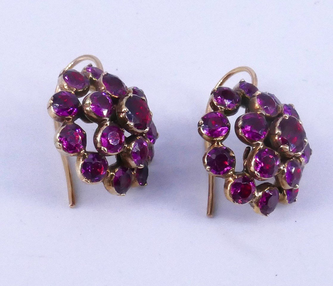 Garnet Flower Earrings From Perpignan XIX-photo-3