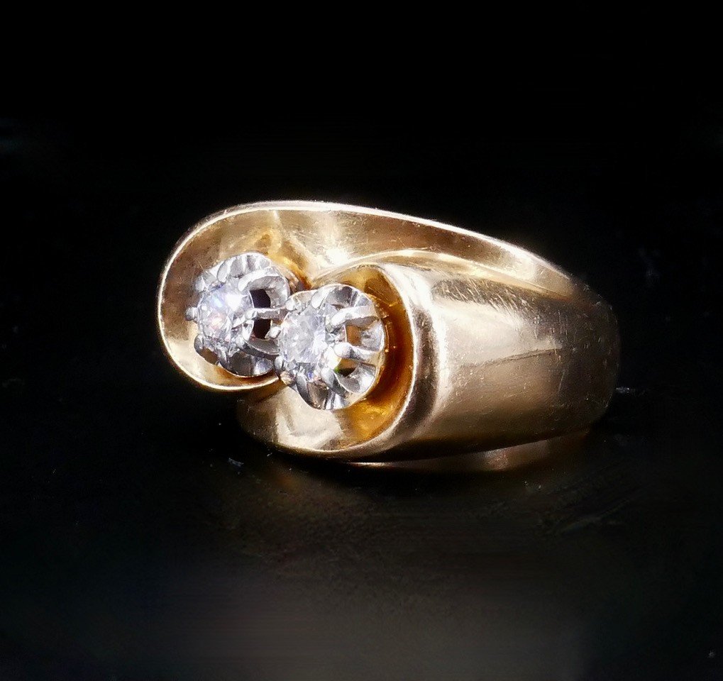 50s Gold Diamond Ring-photo-3