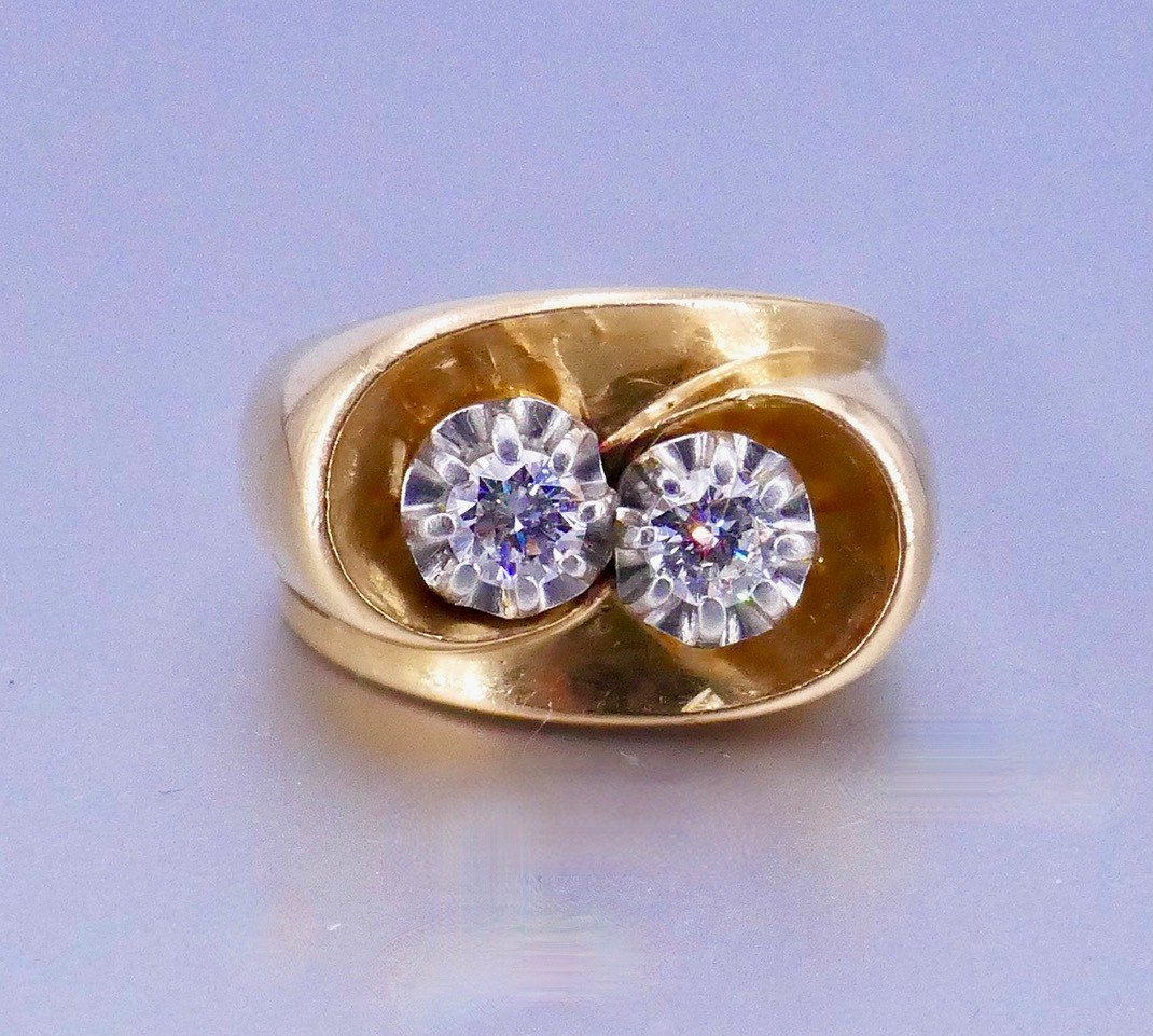 50s Gold Diamond Ring