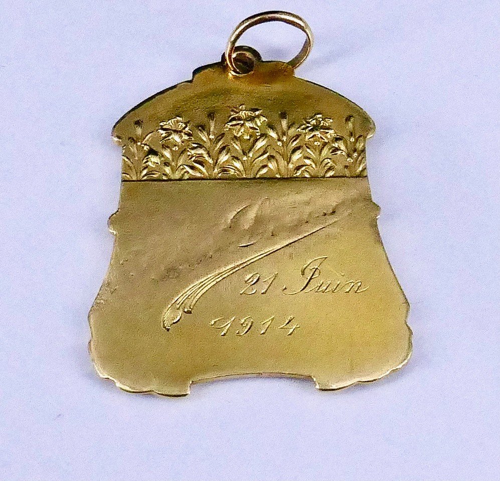 Medaille  Vierge Marie En Or Art Nouveau Tairac -photo-4