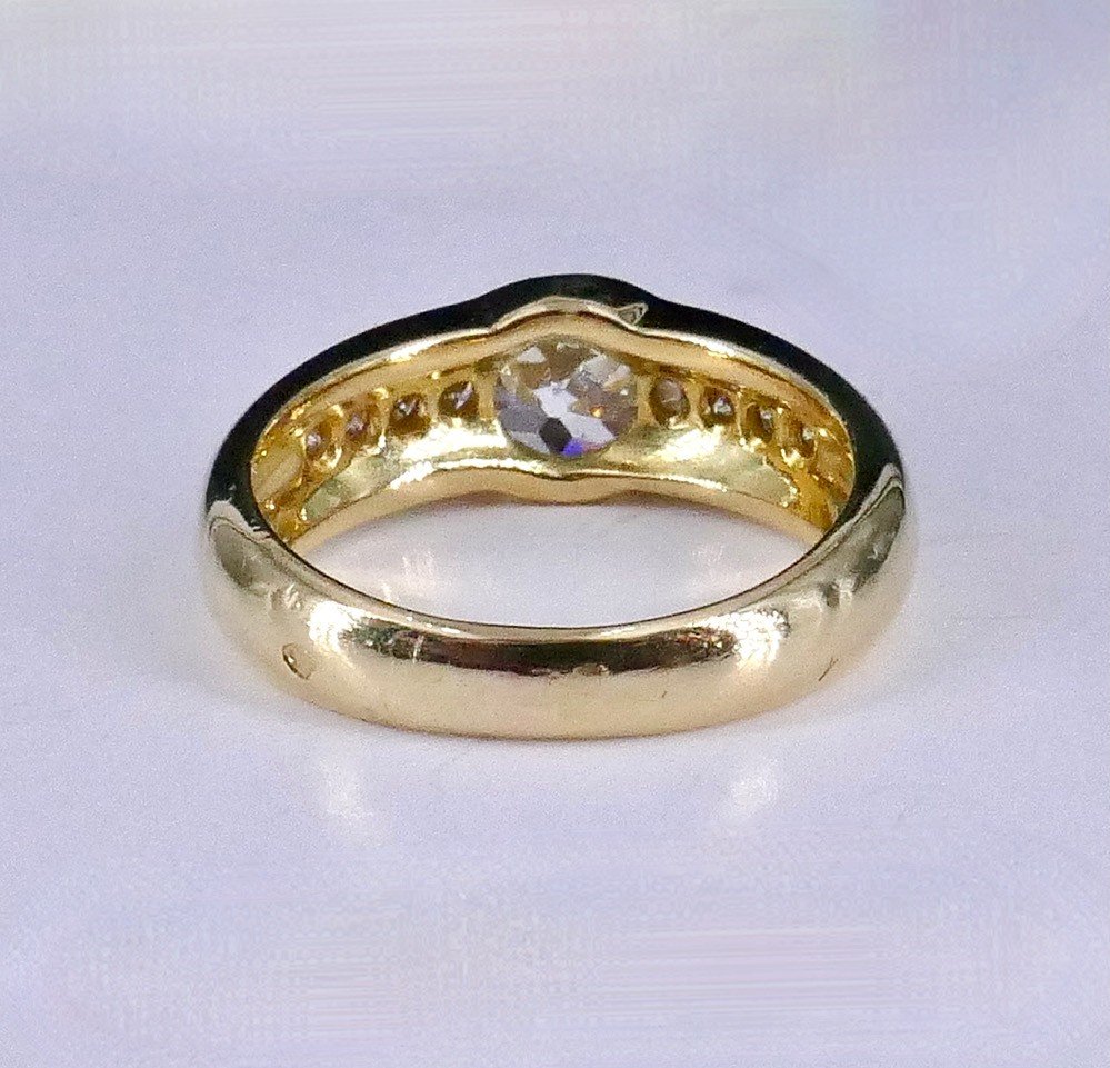 Yellow Gold Diamond Band Ring-photo-4