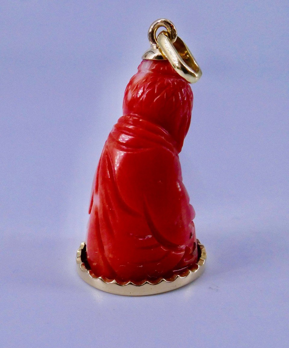 Gold Coral Buddha Pendant-photo-3