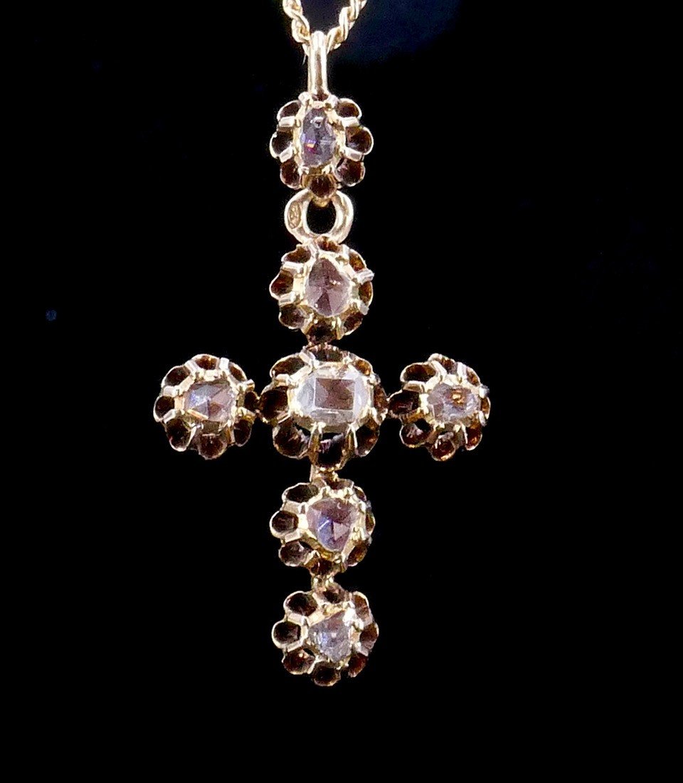 Provençal Rose Gold Cross 19th Century 