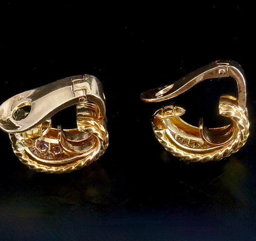 Clips d'Oreilles Georland Diamants Années 70-photo-4