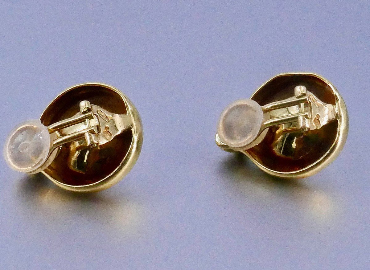 Mabé Sapphire Pearl Gold Clip Earrings-photo-3