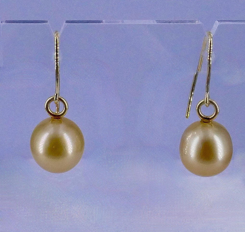 Boucles d'Oreilles Or Perles De Culture Dorées 