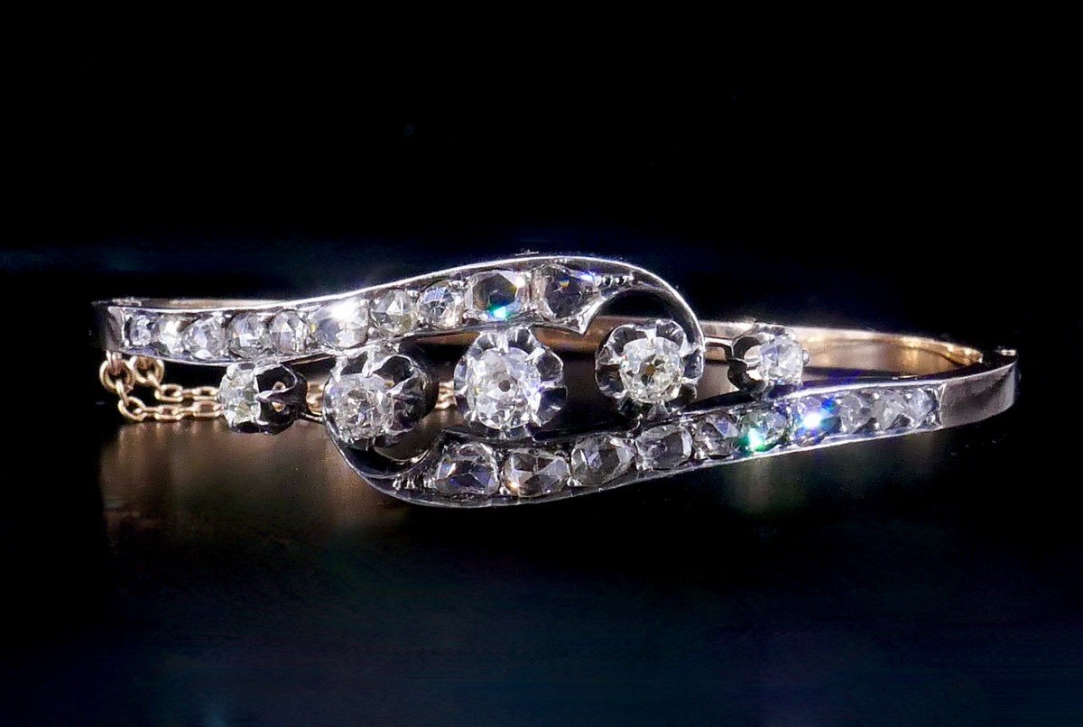 Bracelet Napoléon III Or Argent Diamants -photo-1