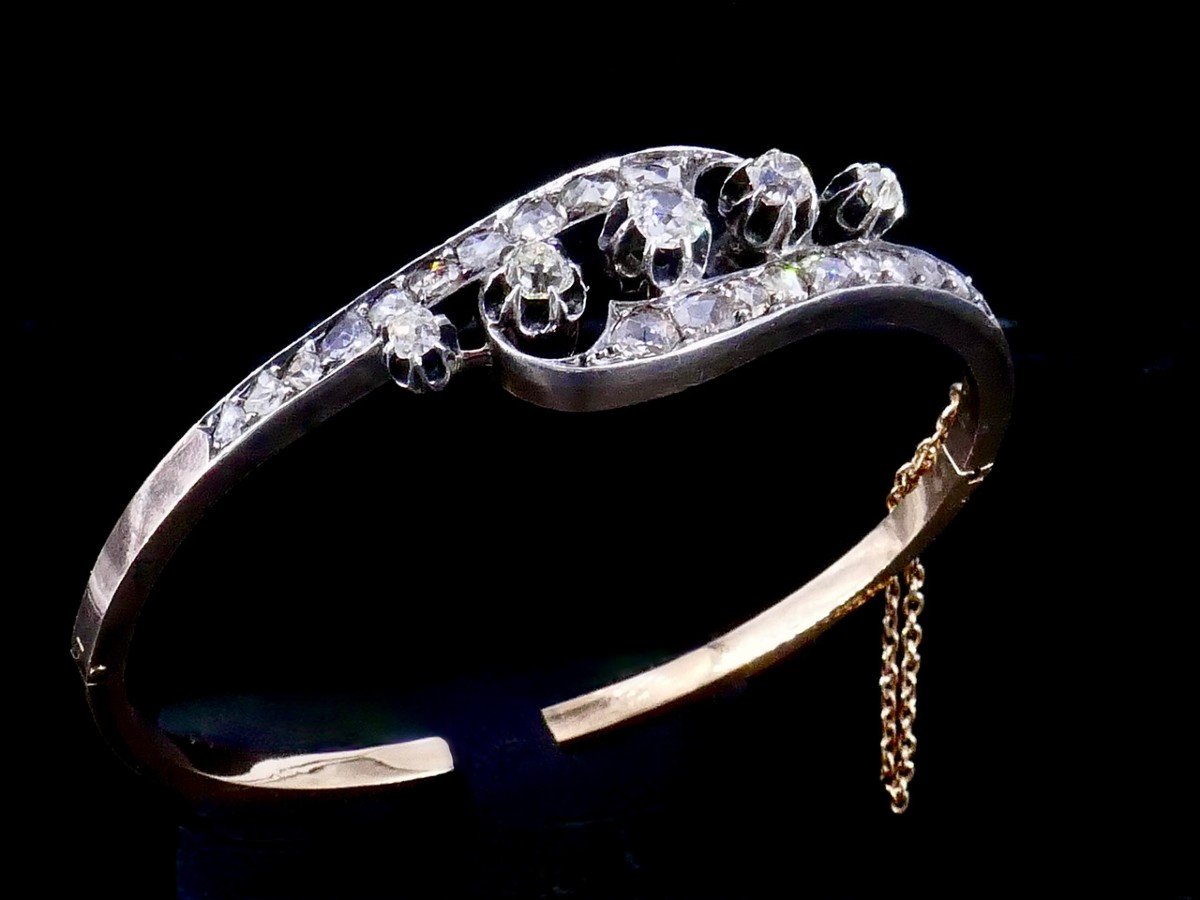 Bracelet Napoléon III Or Argent Diamants 