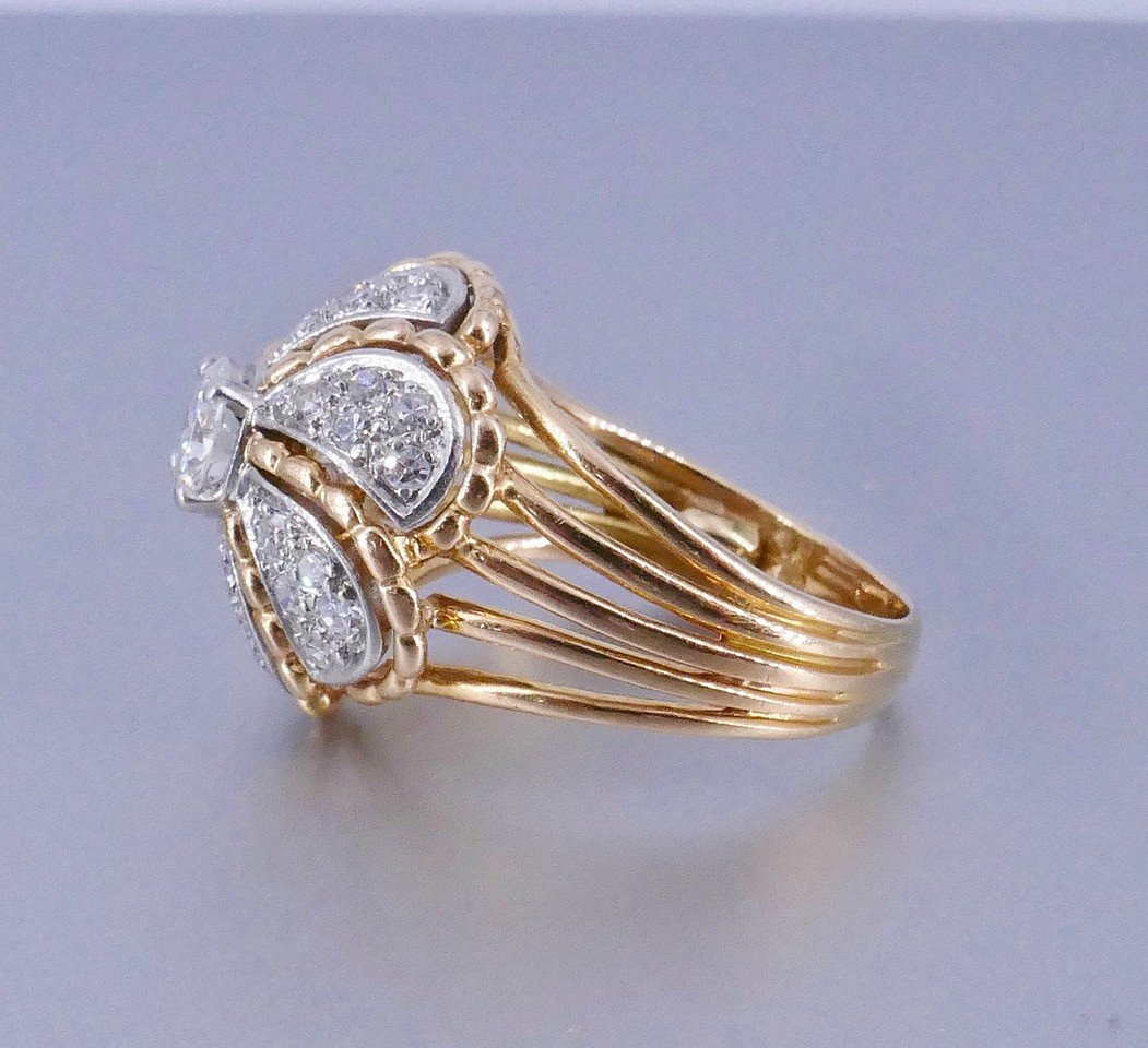 50s Dome Cocktail Ring With Diamonds -photo-4