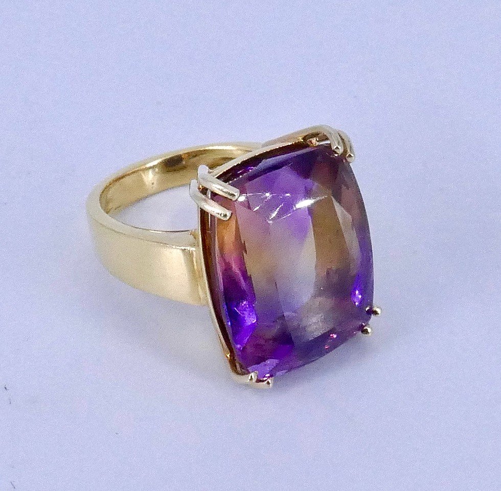 Bague Cocktail Ametrine Or Jaune -photo-2