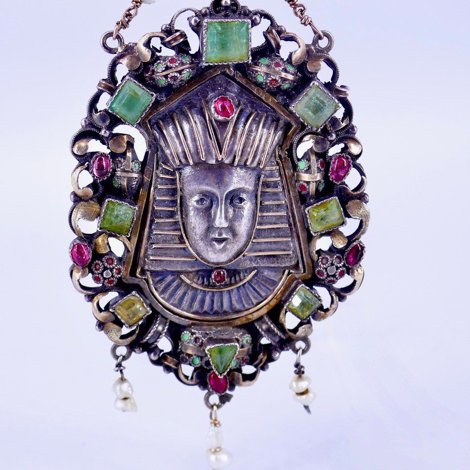 Egyptomanie : Pendentif Pharaon Début XX ème Siècle -photo-2