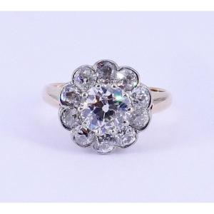 Bague Marguerite Diamants Début XX ème Siècle 