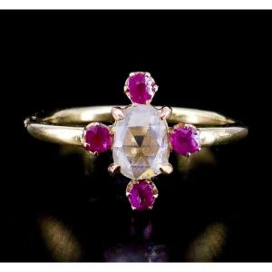 Gold Diamond Ruby Ring