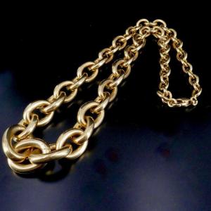 Yellow Gold Necklace Oval Links 