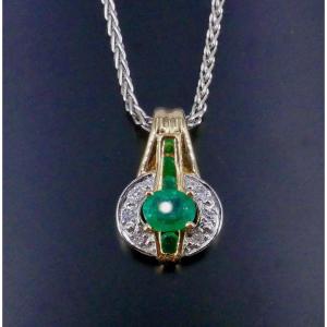 Emerald And Diamond Pendant 