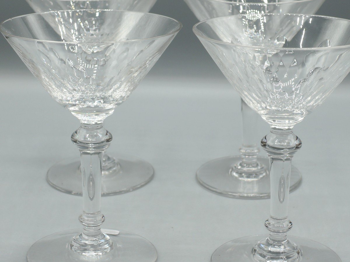 Baccarat. Four Champagne Coupes. Model Champigny