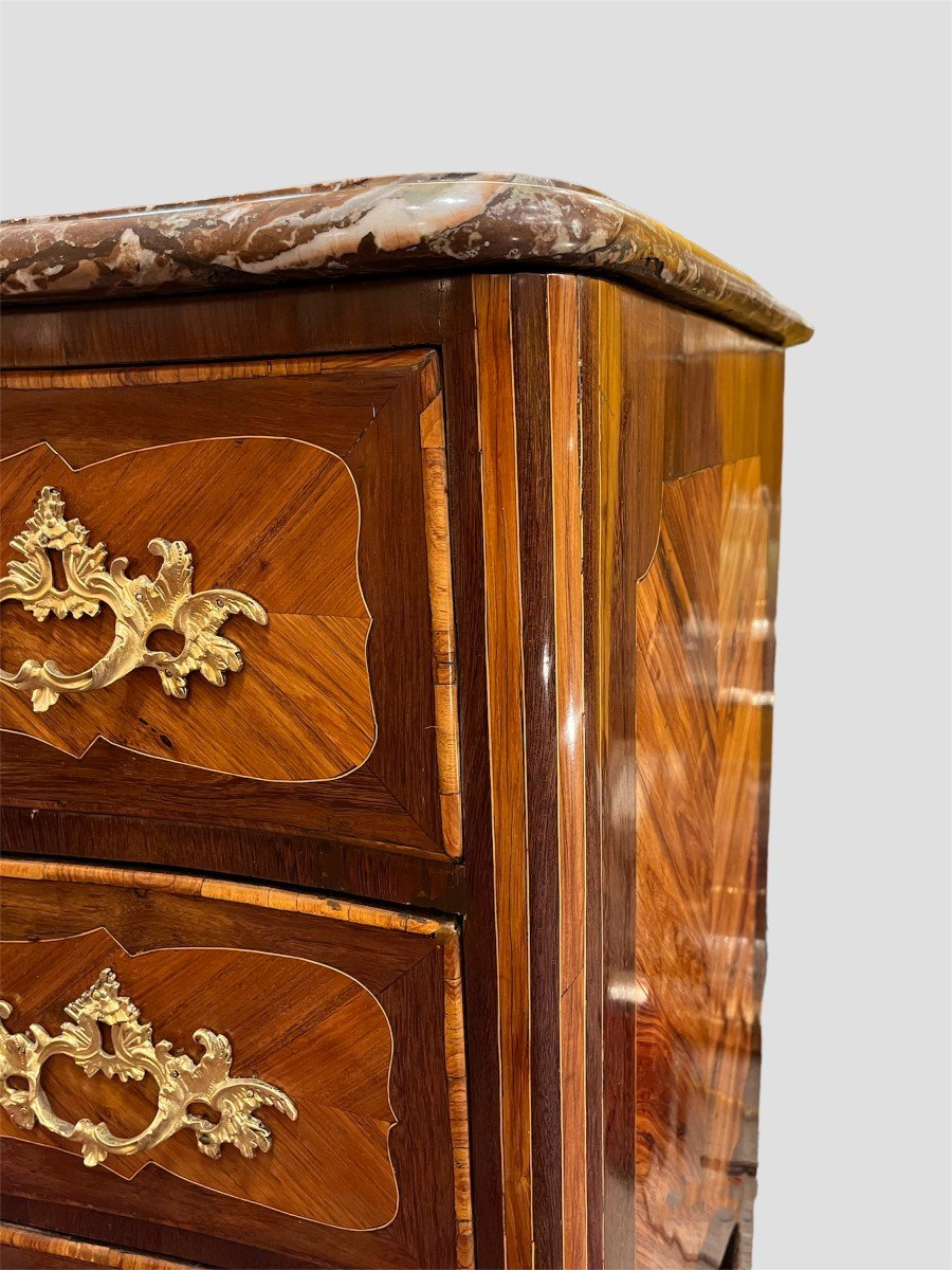 Small Commode In Marquetry, Regence Period-photo-3