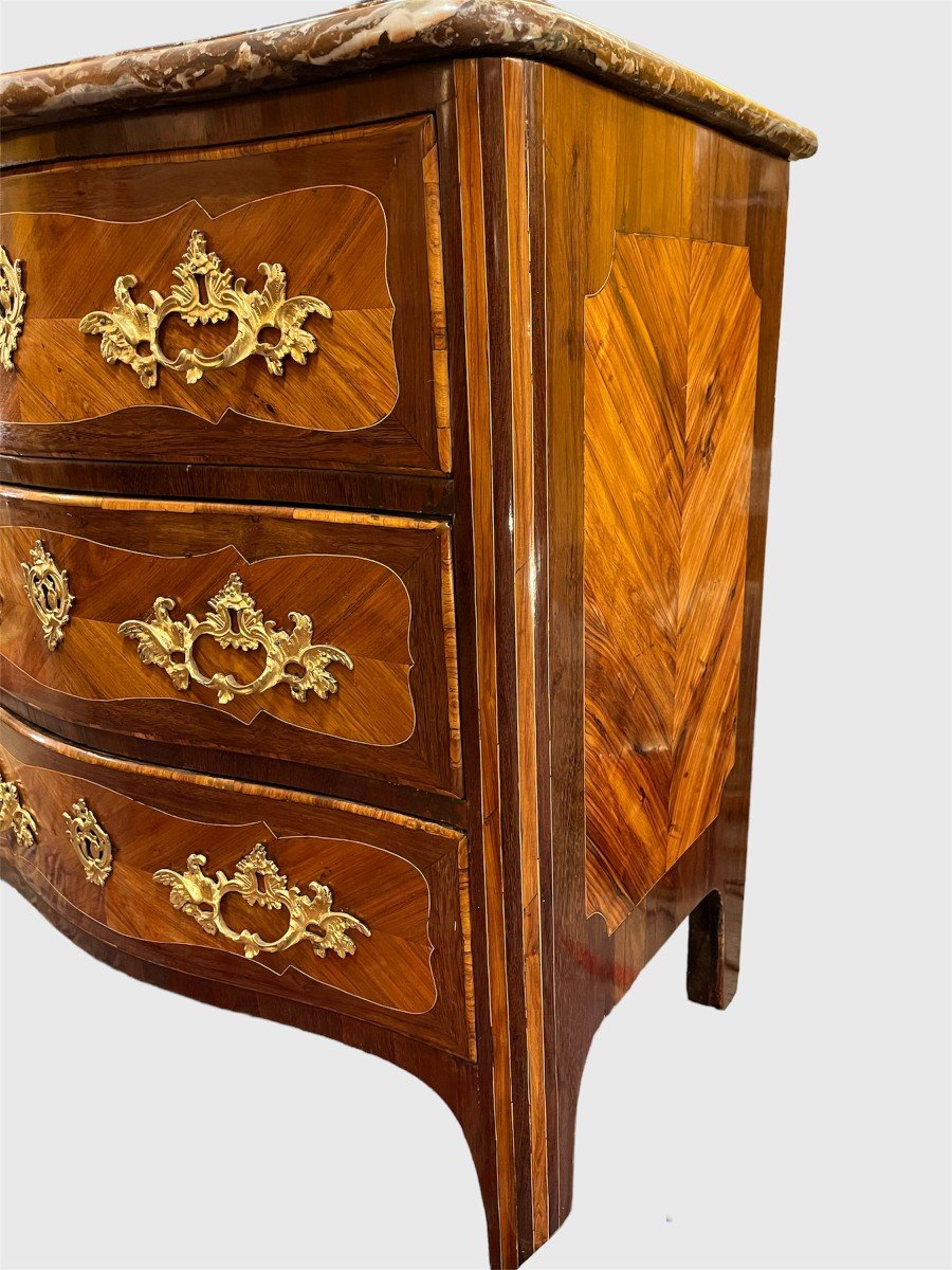 Small Commode In Marquetry, Regence Period-photo-4