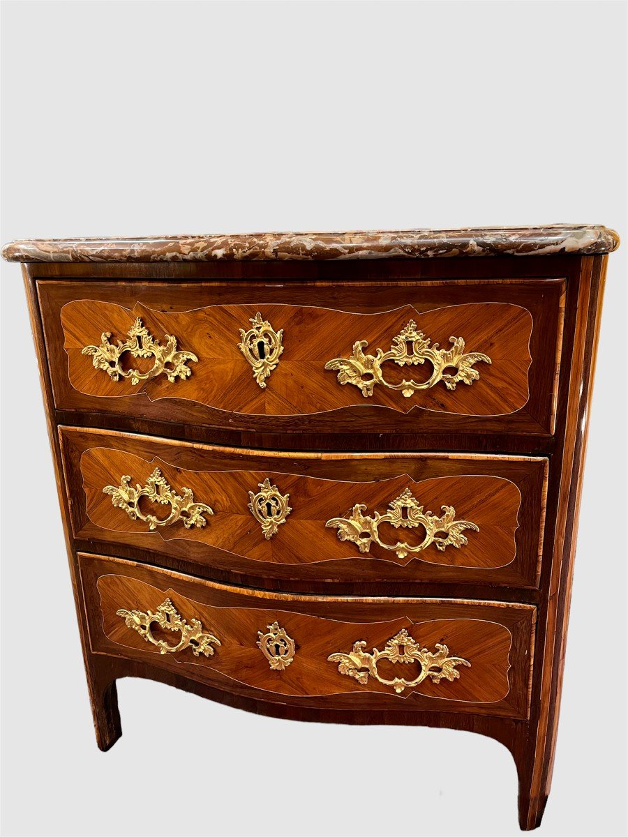 Small Commode In Marquetry, Regence Period-photo-6
