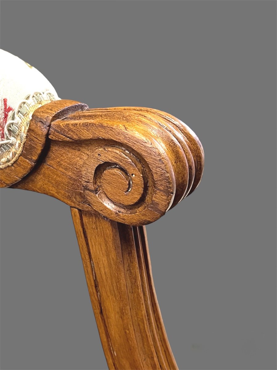 Série De Quatre Fauteuils Epoque Louis XVI. Estampillés PLUVINET.-photo-6