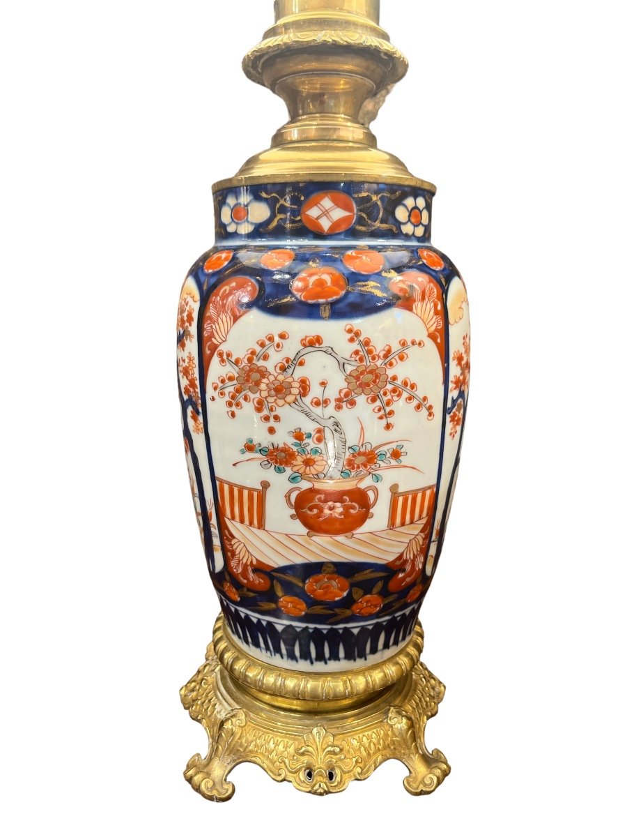 Importante Paire De Lampes Imari. époque XIXè Siècle -photo-3