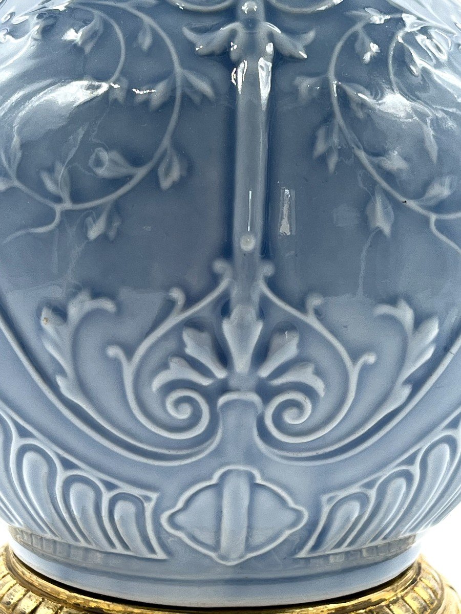 Paire De Lampes En Porcelaine. Epoque Fin XIXè Siècle-photo-6