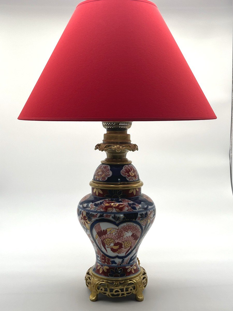 Paire De Lampes En Porcelaine Imari. Epoque Fin XIXè Siècle-photo-4