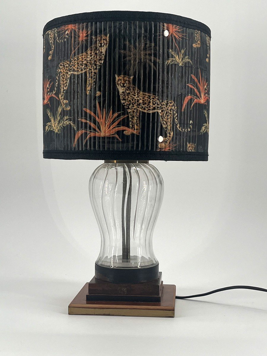 Twisted Glass Lamp, 20th Century Period   -photo-2