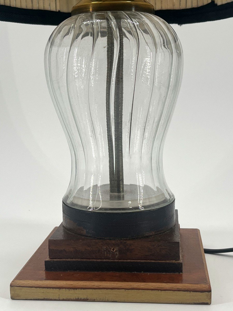 Twisted Glass Lamp, 20th Century Period   -photo-3