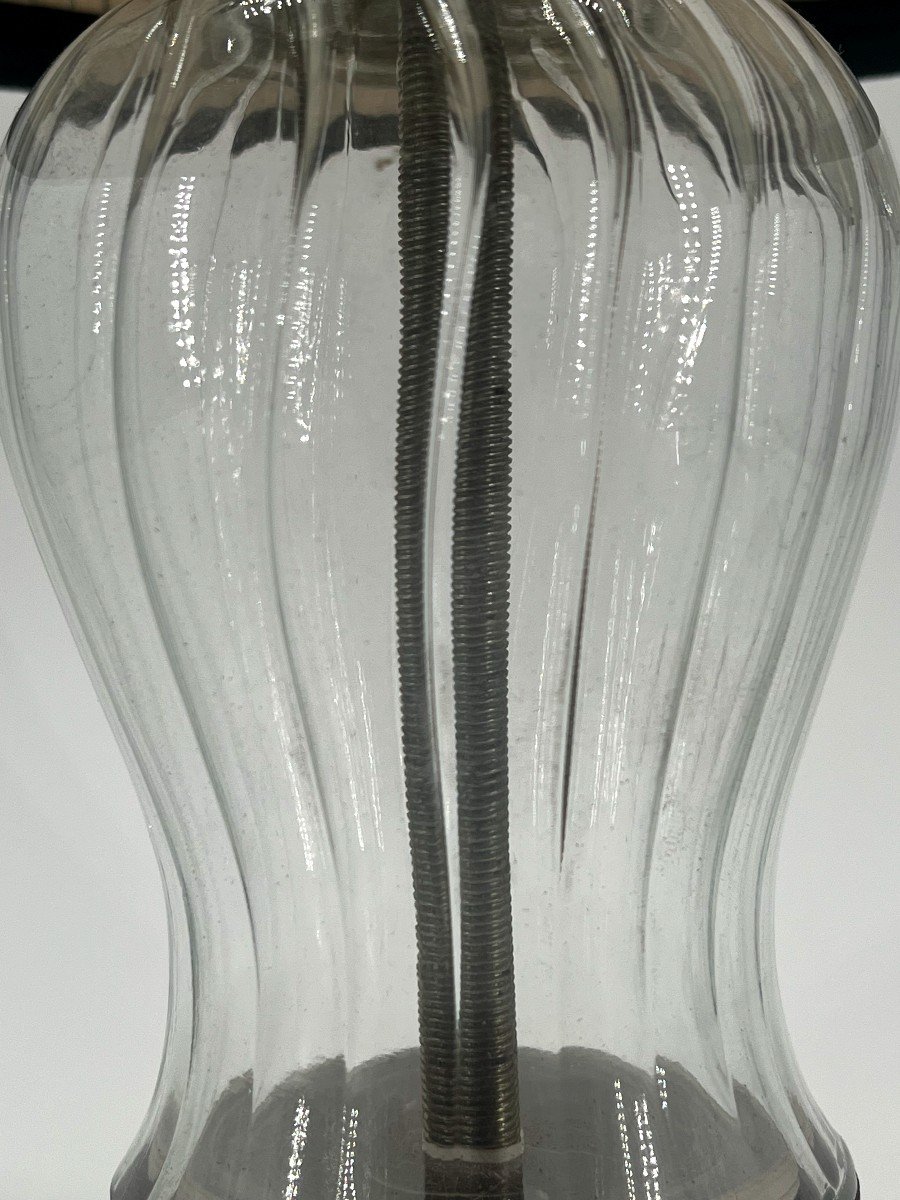 Twisted Glass Lamp, 20th Century Period   -photo-4