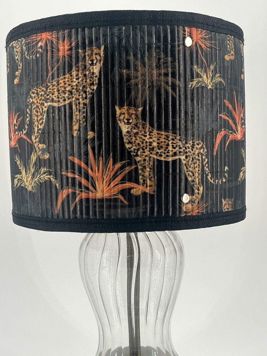 Twisted Glass Lamp, 20th Century Period   -photo-2