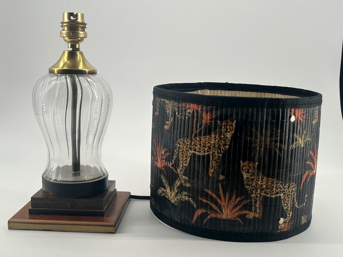 Lampe En Verre Torsadée, Epoque XXè Siècle   -photo-3