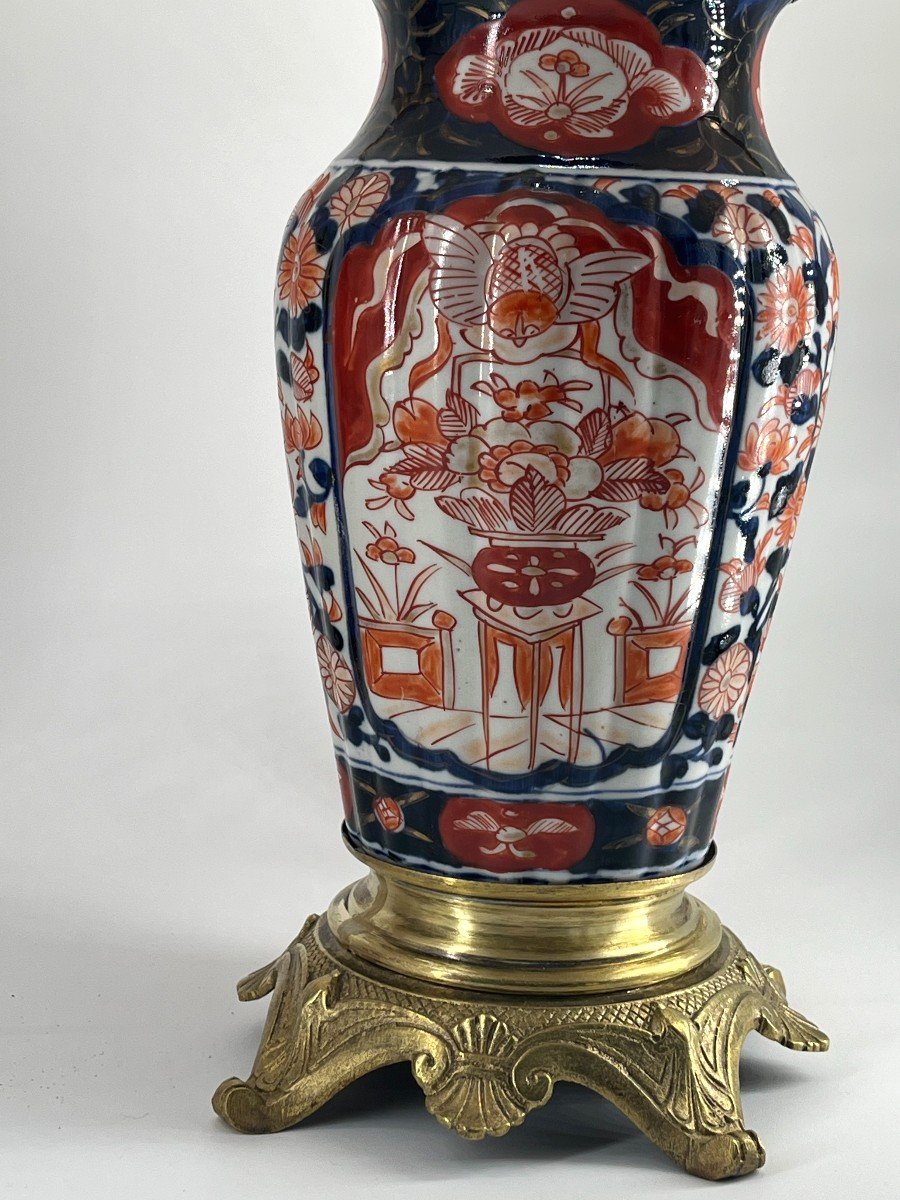 Paire de lampes En Porcelaine Imari, Epoque XIXè Siècle-photo-2