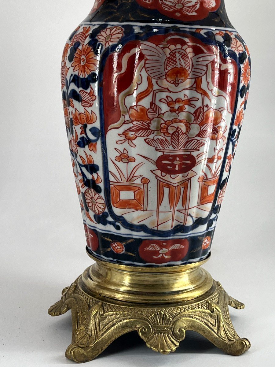 Paire de lampes En Porcelaine Imari, Epoque XIXè Siècle-photo-3